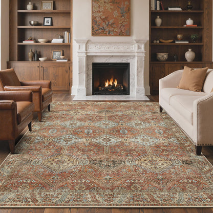GENIMO 8x10 Washable Area Rugs for Living Room, Non Slip, Taupe Brown
