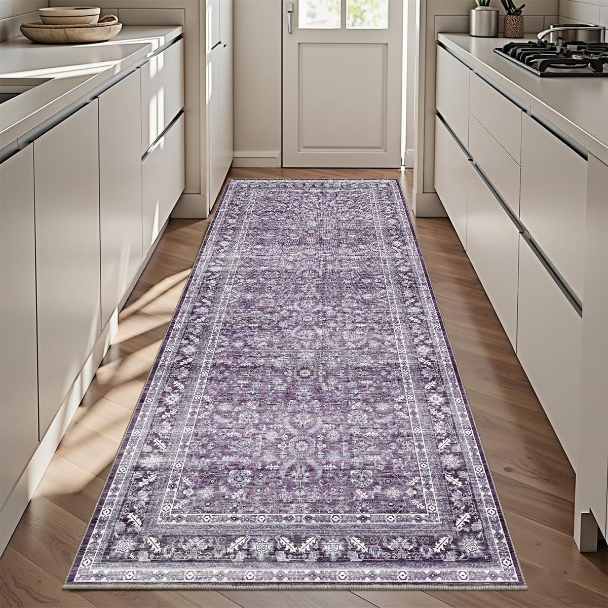 OPPODREAM Vintage Blue Area Rugs 5x7, Washable Rug for Living Room