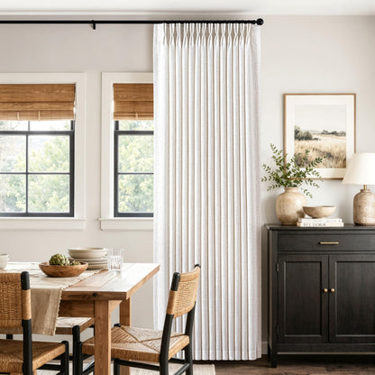 MIULEE Pinch Pleated Linen Curtains 90 Inches Long 2 Panels Natural