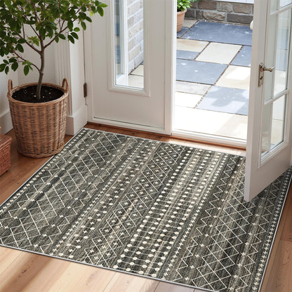 Miukiki 8x10 Area Rug for Living Room, Washable Soft Non Slip Rug Grey