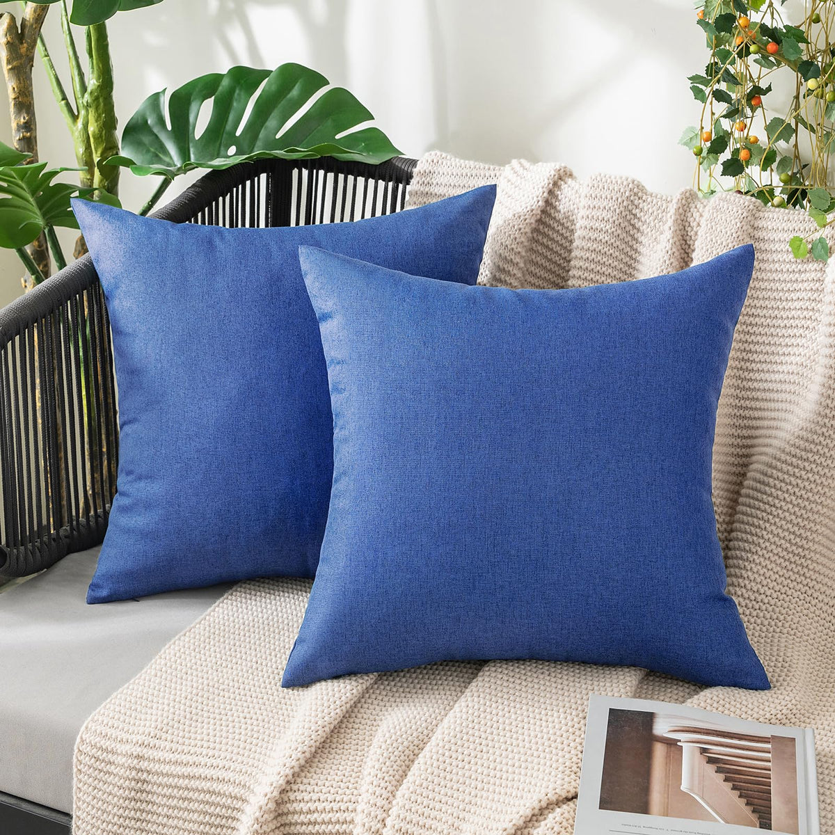 MIULEE Decorative Outdoor Pillow Covers Fall 18x18 Rust