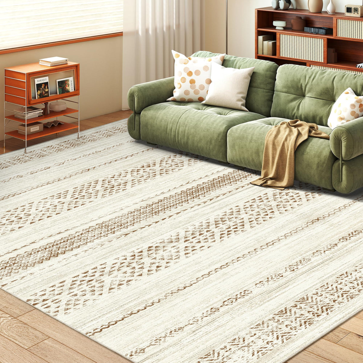 Miukiki 8x10 Area Rug for Living Room, Washable Soft Non Slip Rug Grey