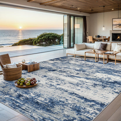 PLHXFR 8x10 Area Rug Living Room: Modern Abstract Washable Carpet Grey