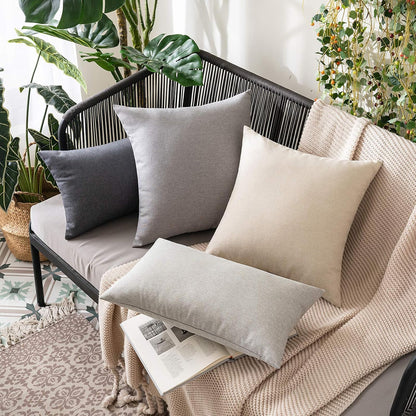 MIULEE Decorative Outdoor Pillow Covers Euro Waterproof 24x24 Beige