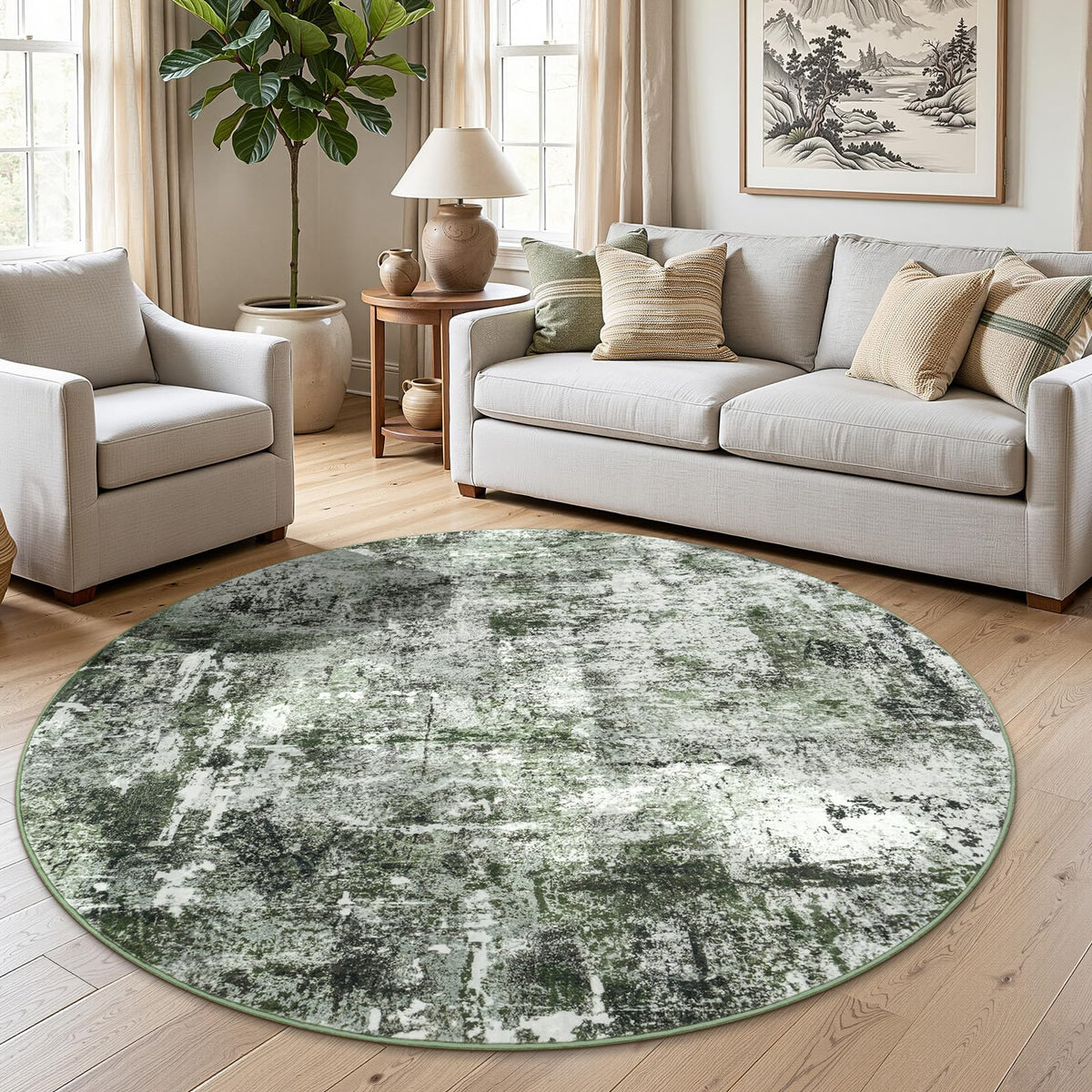 Rugflix 8x10 Area Rug for Living Room, Washable Navy Blue Dark Black Carpet