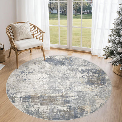 UERMEI 8x10 Area Rug Living Room Rugs - Washable Neutral Modern Abstract Soft Thin Large Rug Indoor Floor No Slip Rug Carpet for Bedroom Under Dining Table Home Office Decor - Brown Grey
