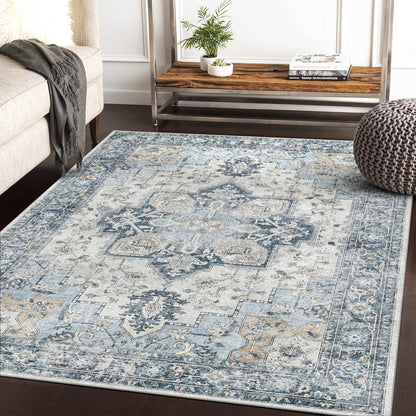GENIMO 8x10 Washable Area Rugs for Living Room, Non Slip, Taupe Brown