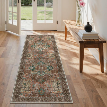 GENIMO 8x10 Washable Area Rugs for Living Room, Non Slip, Taupe Brown
