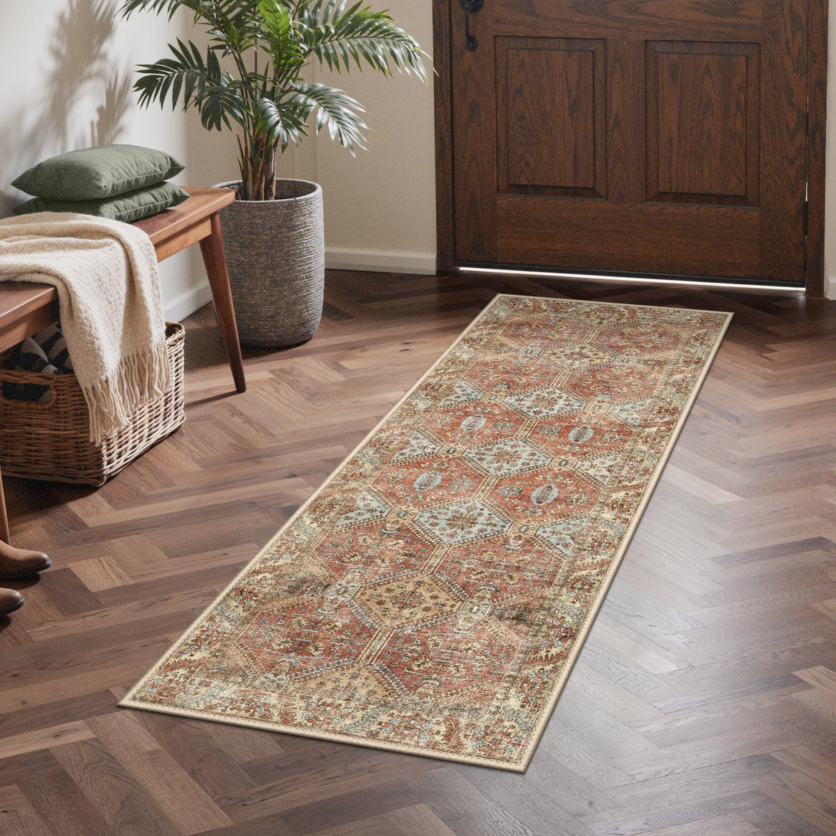 GENIMO 8x10 Washable Area Rugs for Living Room, Non Slip, Taupe Brown