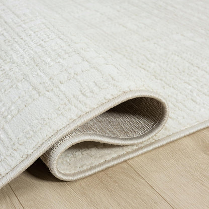 Abani Cream Area Rug - 5'x 8' - Living Room & Bedroom - Textured Weave Design - Indoor Use - Easy to Clean, Stain Resistant, Non-Shedding - Neutral Collection