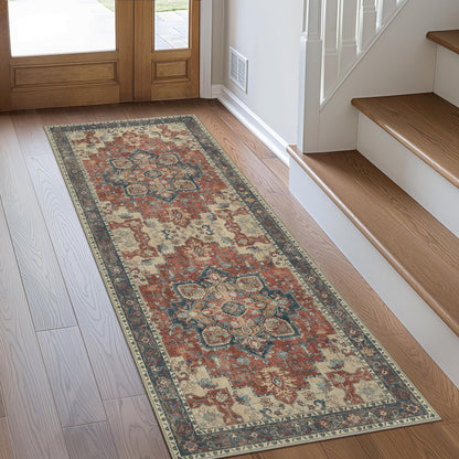 GENIMO 8x10 Washable Area Rugs for Living Room, Non Slip, Taupe Brown