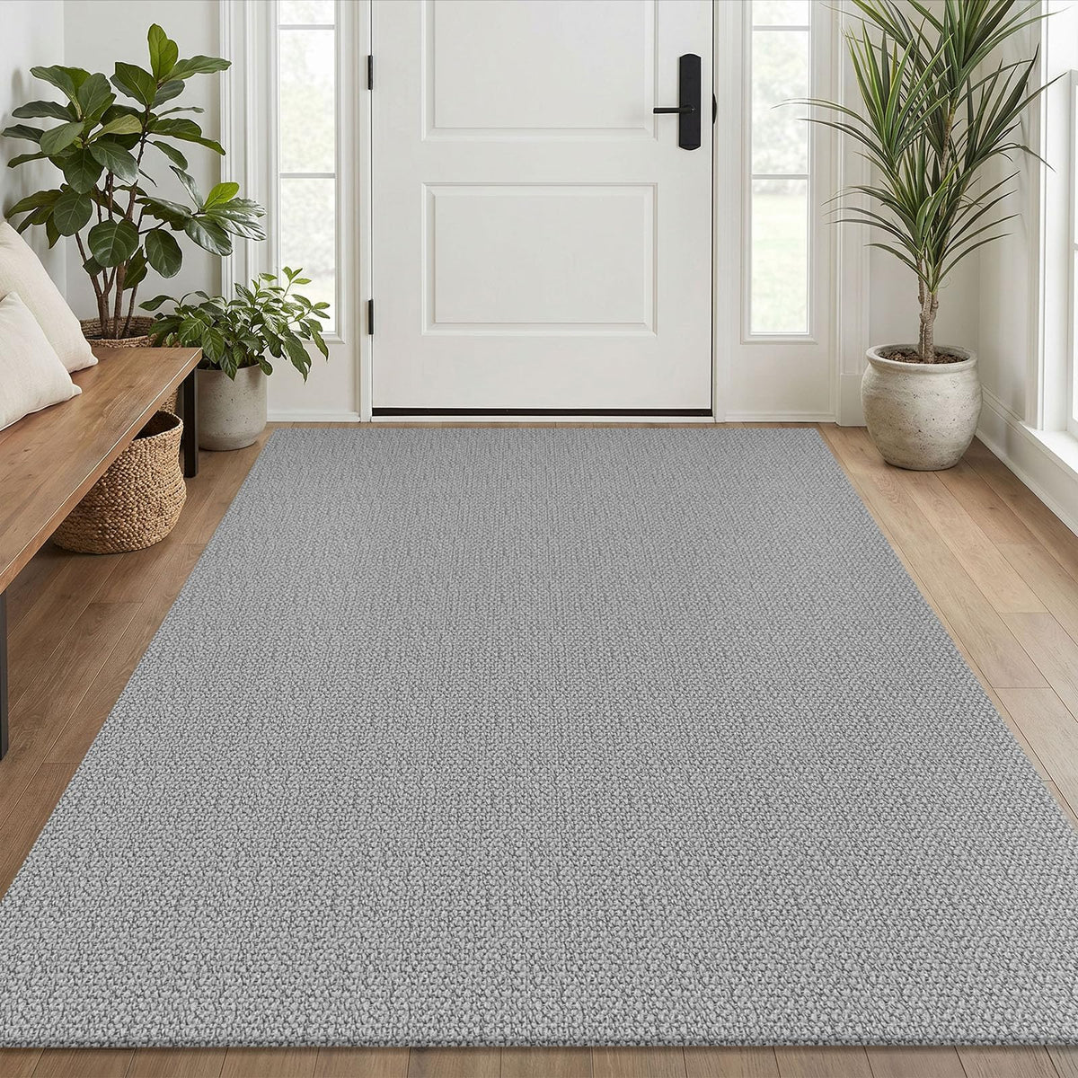 EARTHALL Washable Area Rug, Non Slip Entryway Rug, 4x6 Ft, Sand/Beige