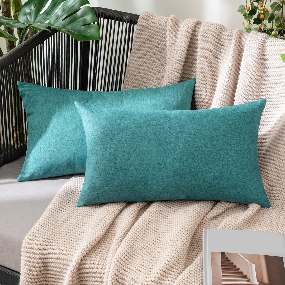 MIULEE Decorative Outdoor Pillow Covers Fall 18x18 Rust
