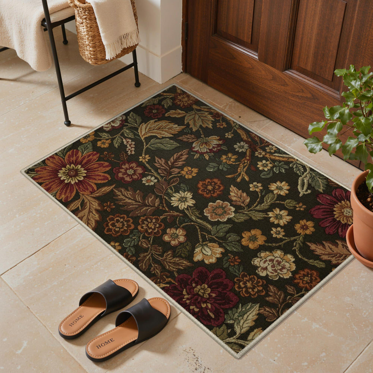 GENIMO 8x10 Washable Area Rugs for Living Room, Non Slip, Taupe Brown