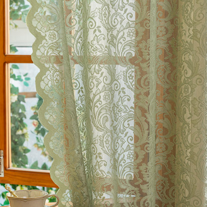ALIGOGO Black Lace Curtains for Living Room, Gothic Decor, 52W x 84L Inch