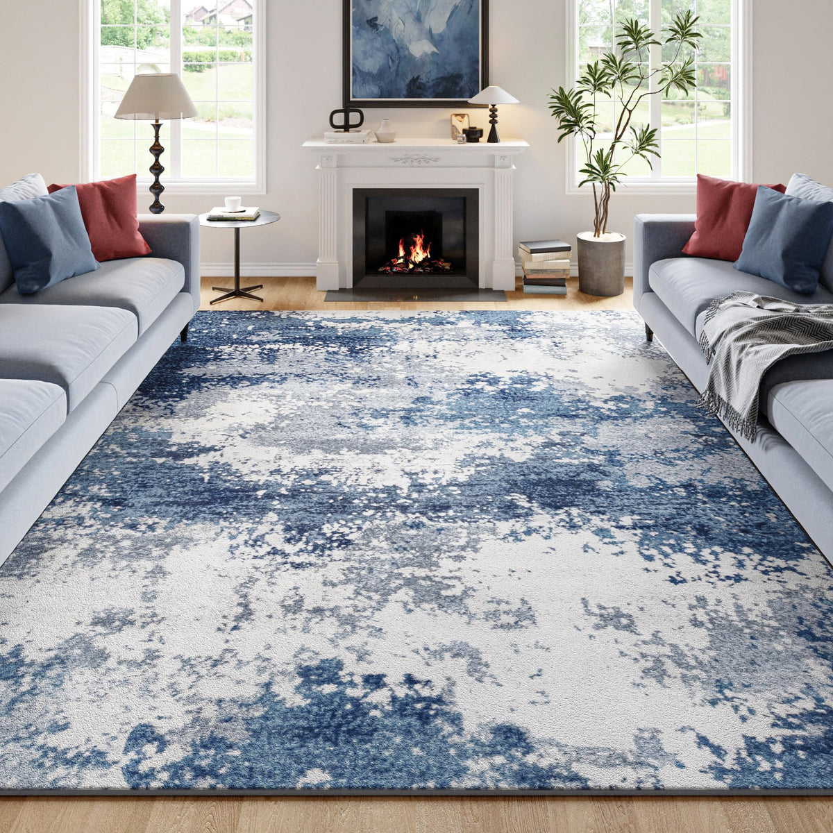 Black Washable Rug 5x7 Area Rugs for Living Room Bedroom Carpet