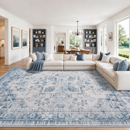 8x10 Area Rugs for Living Room Washable Non-Slip Rug Beige