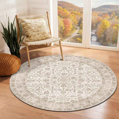 OPPODREAM Vintage Blue Area Rugs 5x7, Washable Rug for Living Room