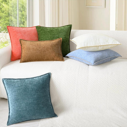 CaliTime Decorative Couch Throw Pillow Covers 18 X 18 Inches Smoke Blue