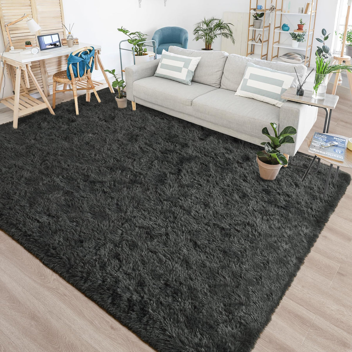 Chicrug Soft Runner Rug for Bedroom Living Room Plush Fluffy Rugs 2x6