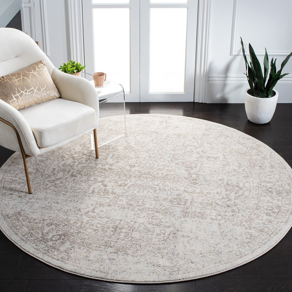SAFAVIEH Evoke Area Rug 9x12, Large Ivory & Taupe EVK256E