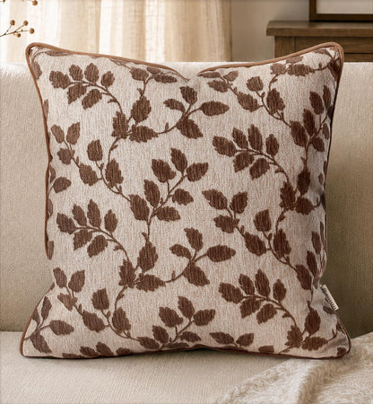Chenille Throw Pillow Cover, 18x18 Inch, Fall Floral