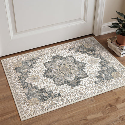 GENIMO 8x10 Washable Area Rugs for Living Room, Non Slip, Taupe Brown