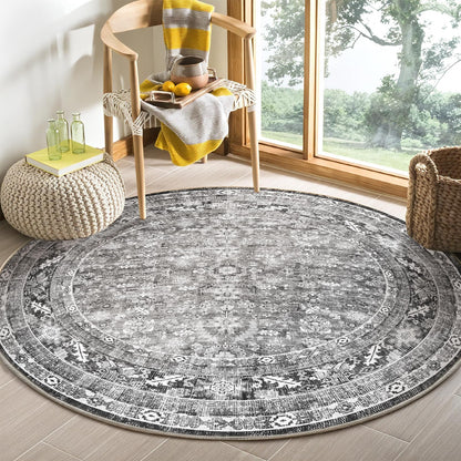 OPPODREAM Vintage Blue Area Rugs 5x7, Washable Rug for Living Room