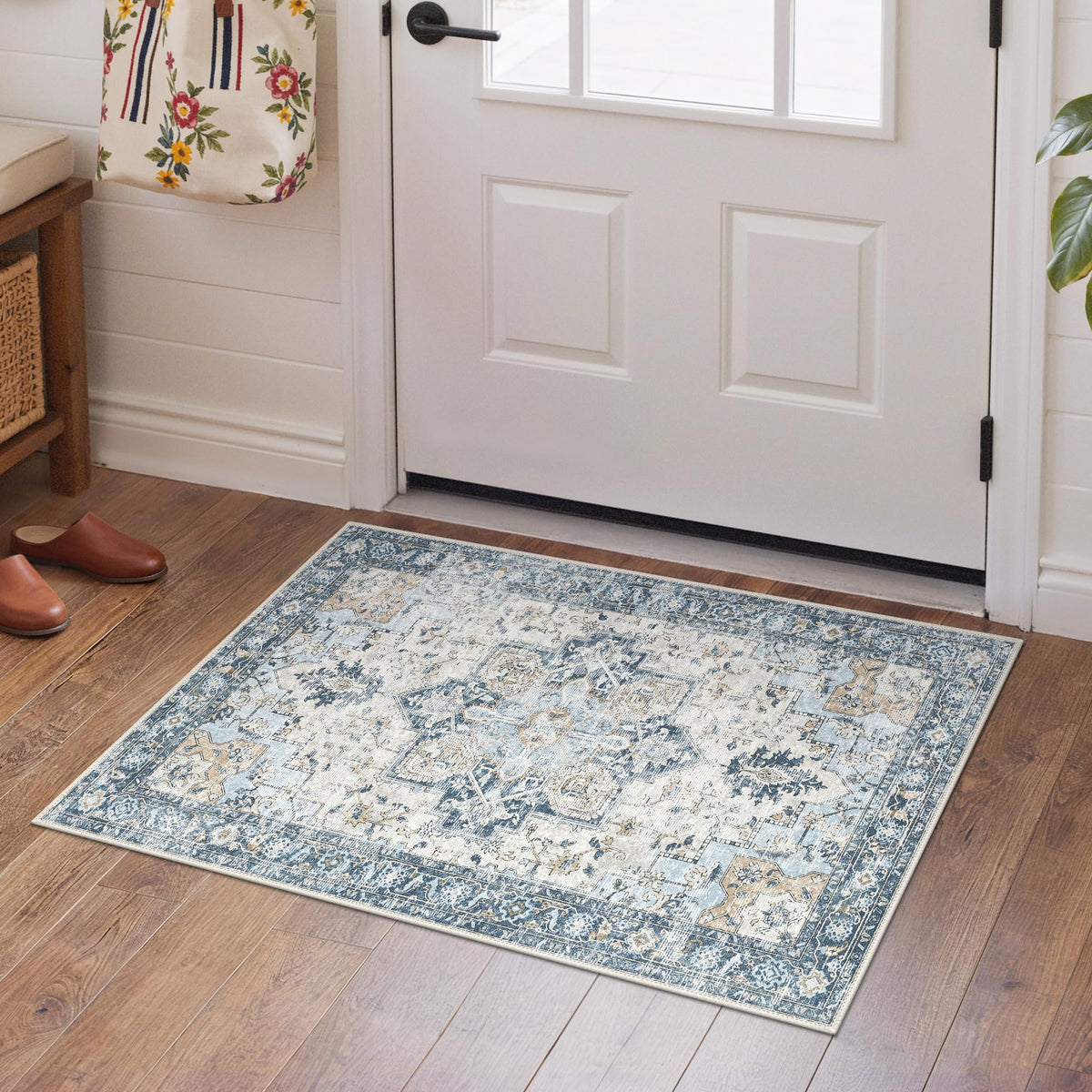 GENIMO 8x10 Washable Area Rugs for Living Room, Non Slip, Taupe Brown