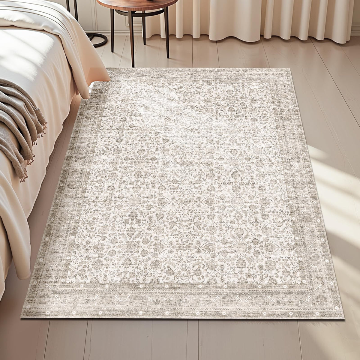 OPPODREAM Vintage Blue Area Rugs 5x7, Washable Rug for Living Room