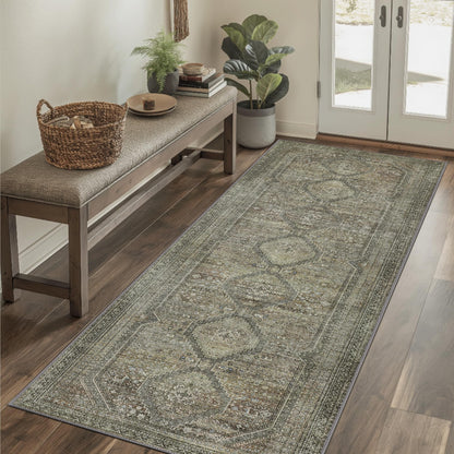 GENIMO 8x10 Washable Area Rugs for Living Room, Non Slip, Taupe Brown