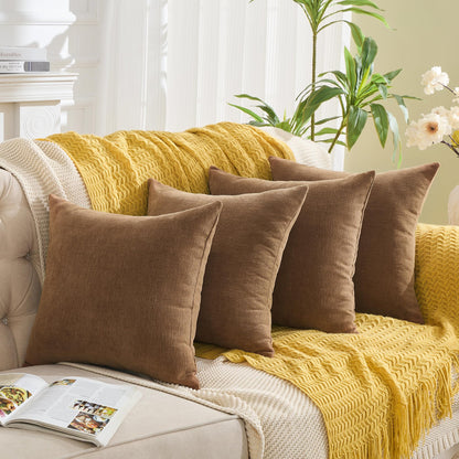 GAWAMAY Lumbar Support Pillow Decorative Rectangle Throw Pillow Covers 12"x20" Inch Set of 2, Soft Chenille Fall Pillowcase for Living Room Bedroom Sofa Couch Cushion Cover Grey 30x50cm (No Insert)