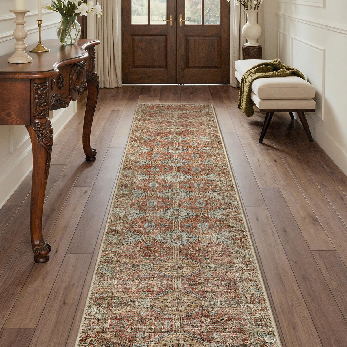 GENIMO 8x10 Washable Area Rugs for Living Room, Non Slip, Taupe Brown