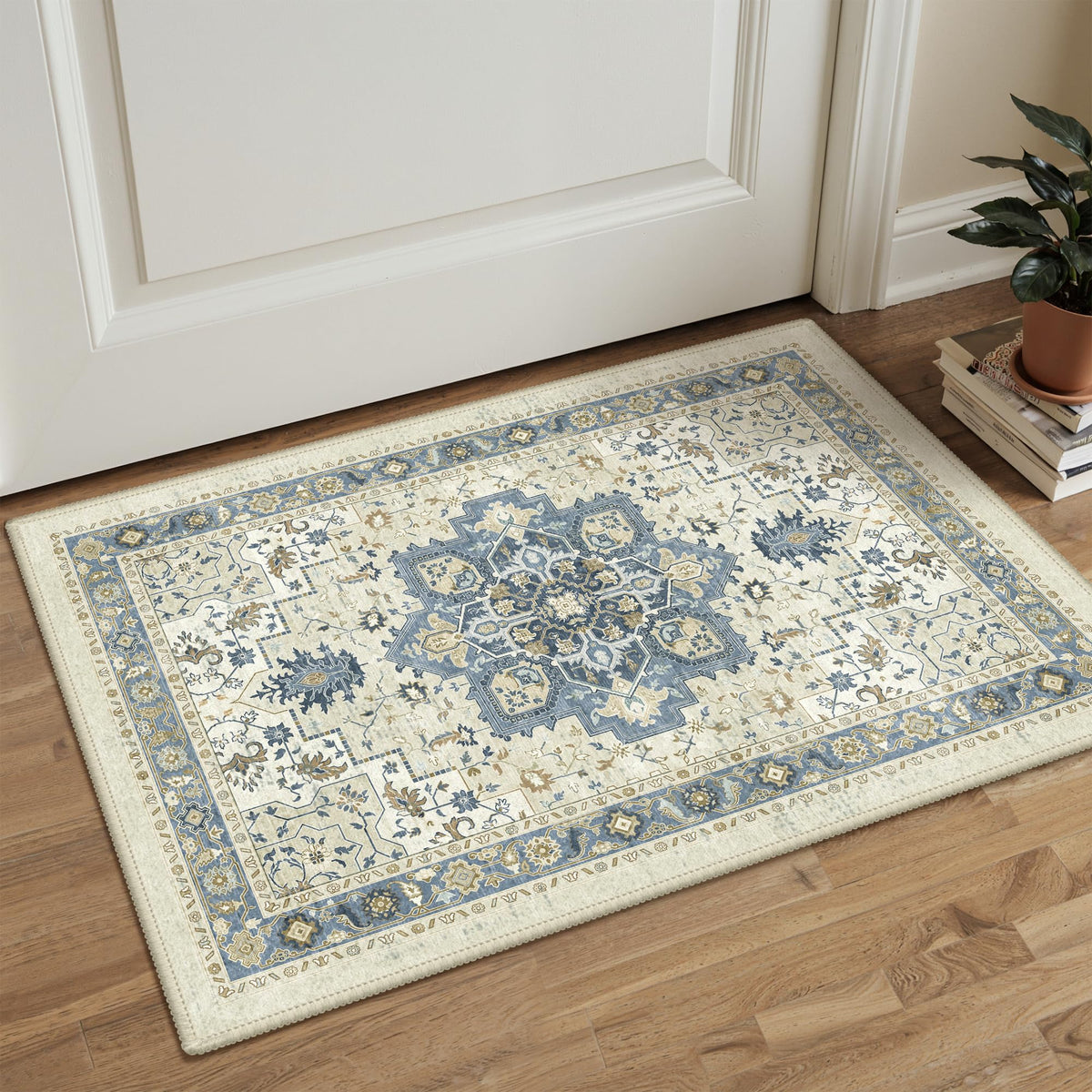 GENIMO 8x10 Washable Area Rugs for Living Room, Non Slip, Taupe Brown