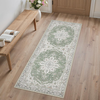 GENIMO 8x10 Washable Area Rugs for Living Room, Non Slip, Taupe Brown