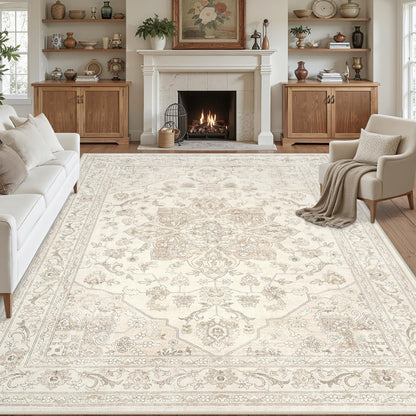8x10 Area Rugs Living Room: Bedroom Neutral Washable Carpet Beige