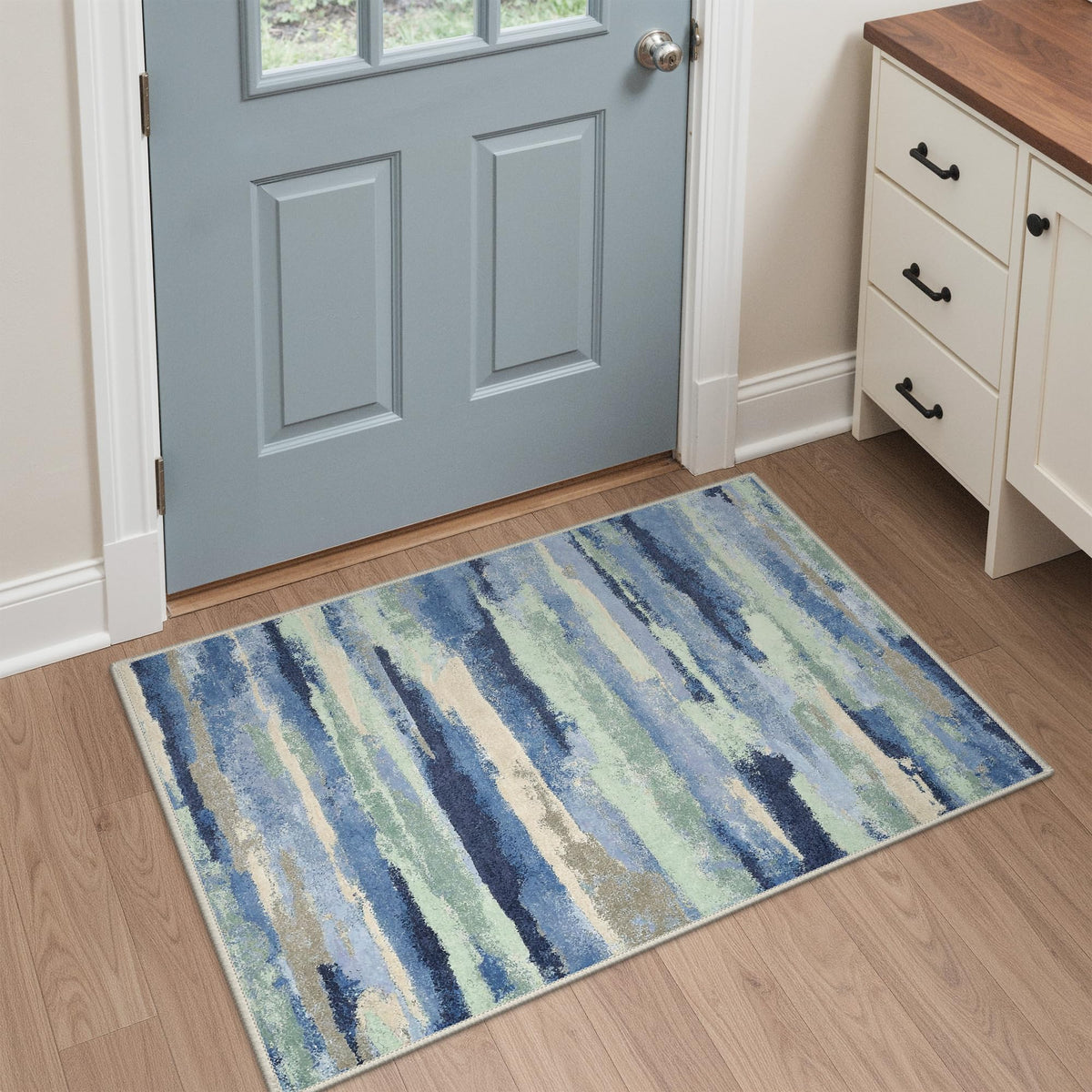 GENIMO 8x10 Washable Area Rugs for Living Room, Non Slip, Taupe Brown