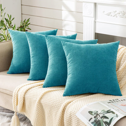 GAWAMAY Lumbar Support Pillow Decorative Rectangle Throw Pillow Covers 12"x20" Inch Set of 2, Soft Chenille Fall Pillowcase for Living Room Bedroom Sofa Couch Cushion Cover Grey 30x50cm (No Insert)
