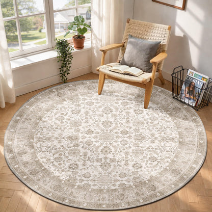 OPPODREAM Vintage Blue Area Rugs 5x7, Washable Rug for Living Room