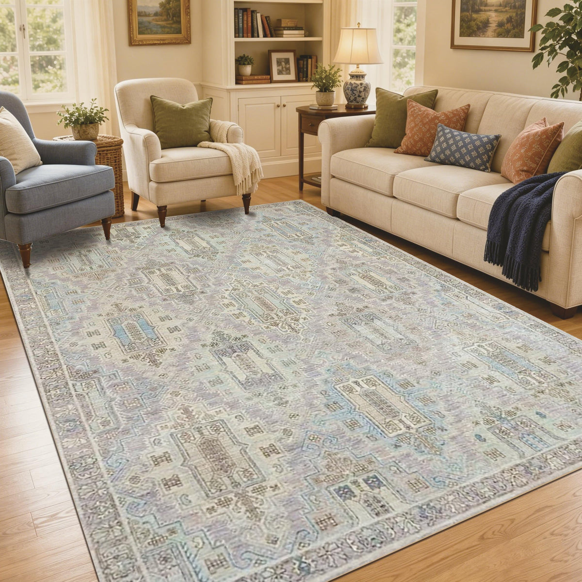 8x10 Rugs for Living Room Washable Green Area Rug Rugs for Bedroom