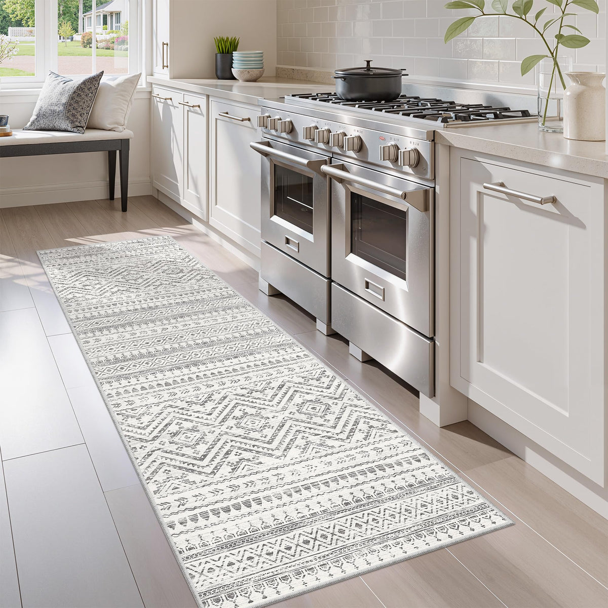 Miukiki 8x10 Area Rug for Living Room, Washable Soft Non Slip Rug Grey