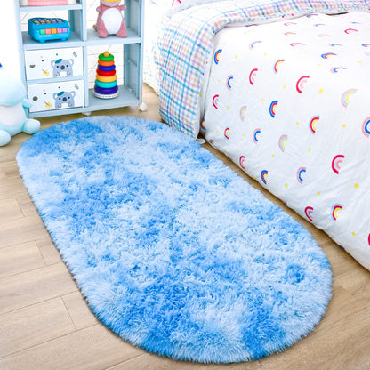 Noahas 2x6 Black Fluffy Soft Runner Rug Non-Slip for Bedroom Dorm Hallway
