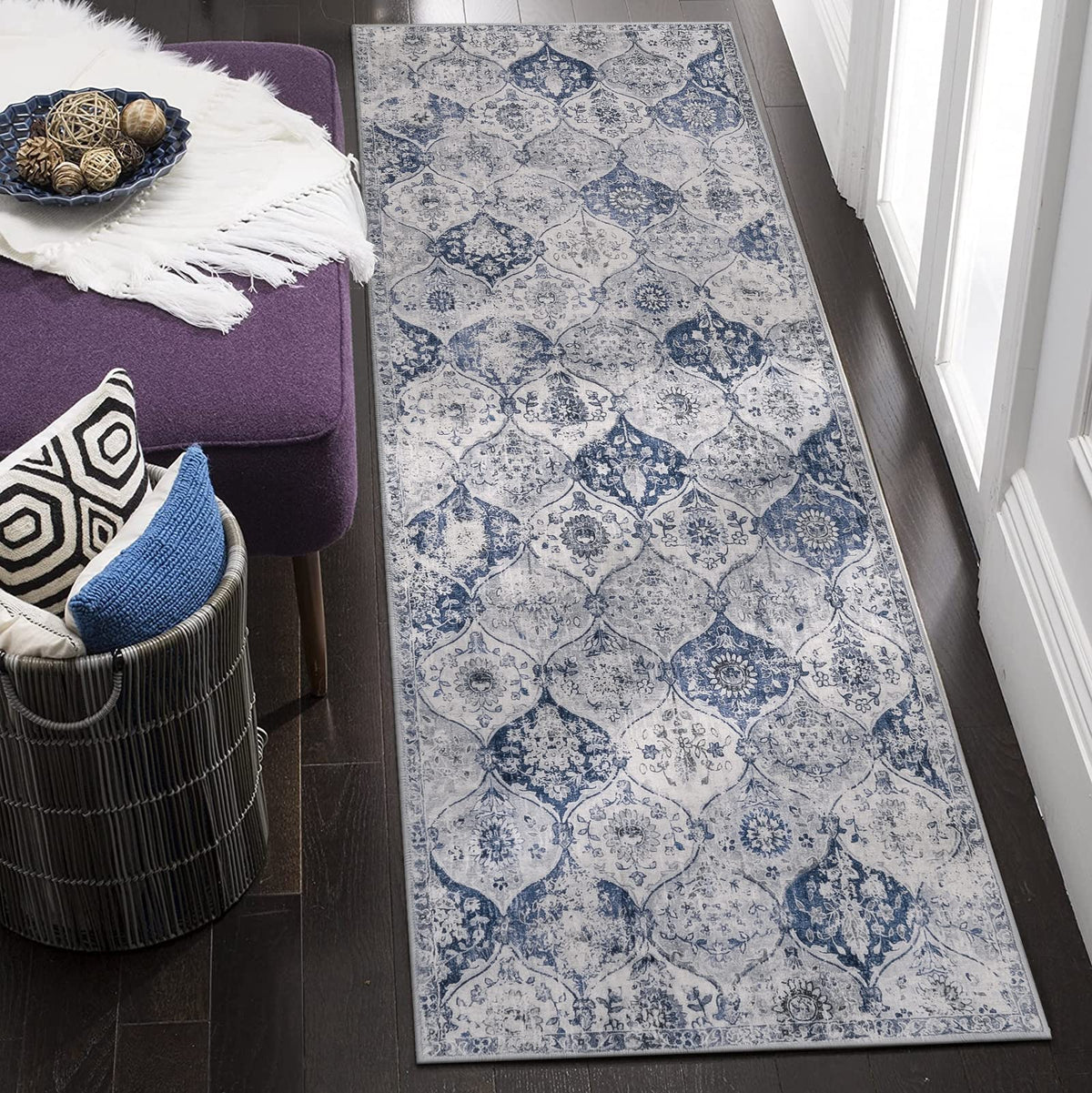 Lahome Moroccan Kitchen Rugs Non Slip Washable, 2x4 Rugs for Entryway
