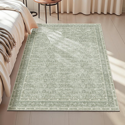 OPPODREAM Vintage Blue Area Rugs 5x7, Washable Rug for Living Room