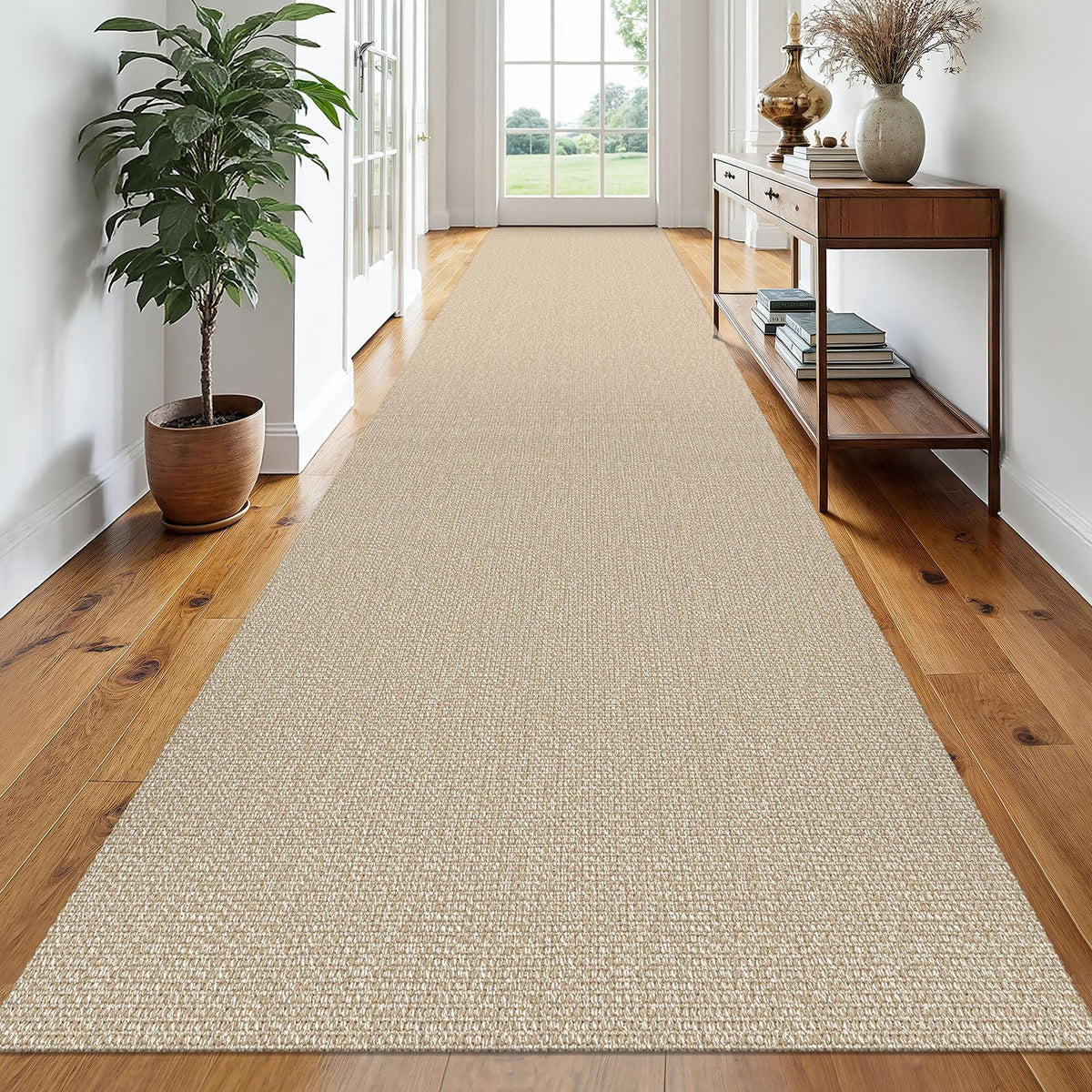 EARTHALL Washable Area Rug, Non Slip Entryway Rug, 4x6 Ft, Sand/Beige