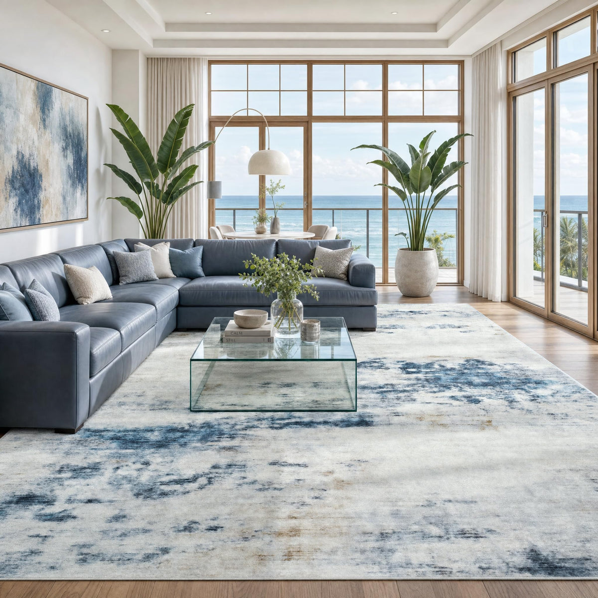 Toneed 4x6 Feet Washable Area Rugs for Bedroom Living Room, 48"x72" Grey