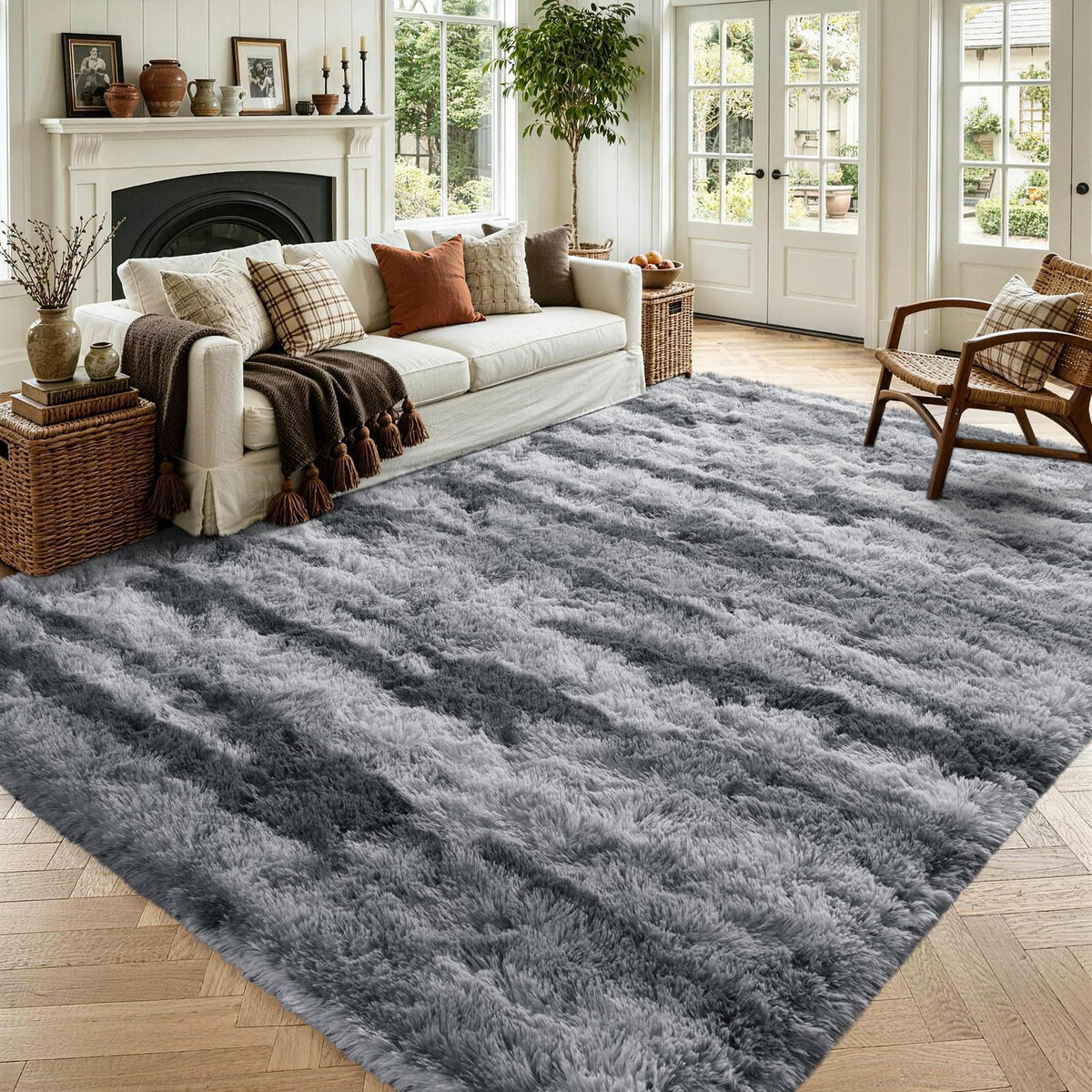 Noahas 2x6 Black Fluffy Soft Runner Rug Non-Slip for Bedroom Dorm Hallway