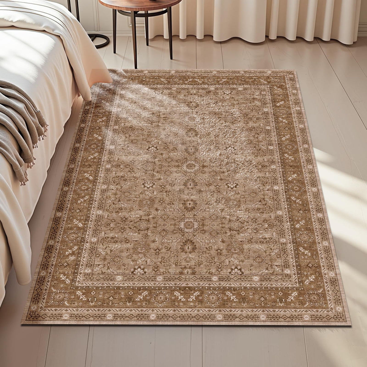 OPPODREAM Vintage Blue Area Rugs 5x7, Washable Rug for Living Room