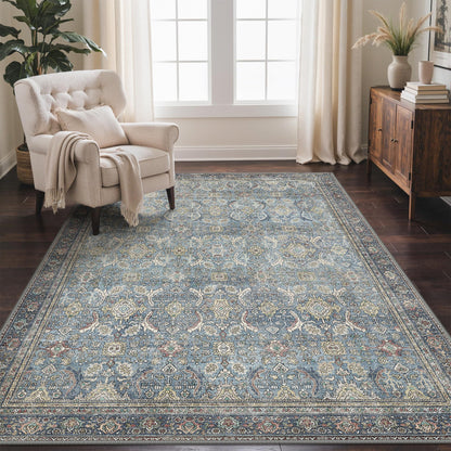 GENIMO 8x10 Washable Area Rugs for Living Room, Non Slip, Taupe Brown