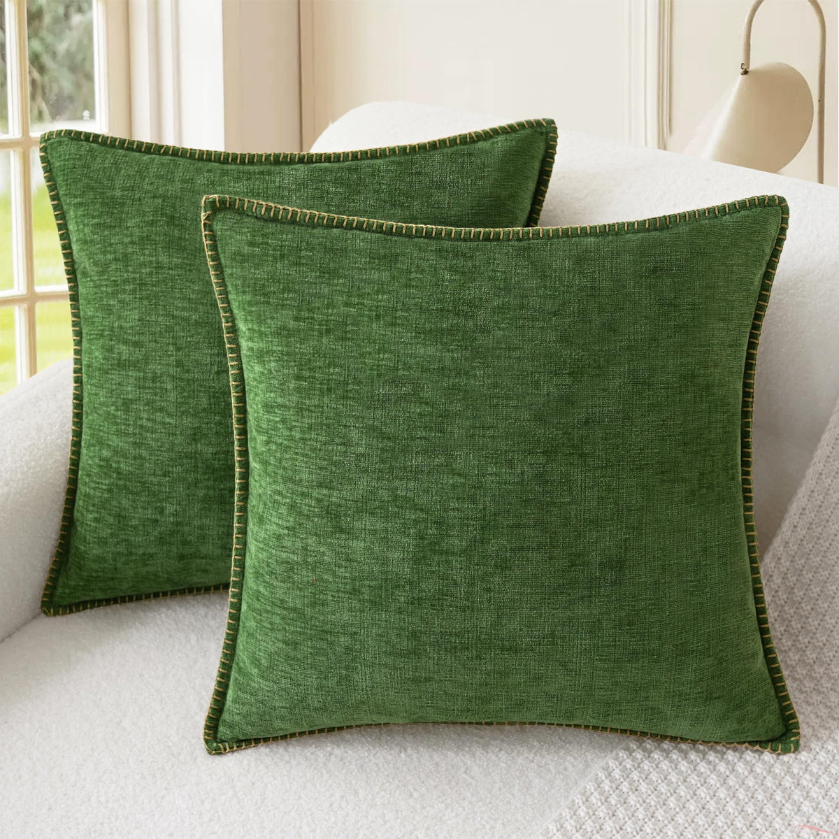 CaliTime Decorative Couch Throw Pillow Covers 18 X 18 Inches Smoke Blue